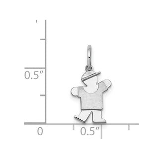 14k White Gold Mini Boy Kiss Charm XK848
