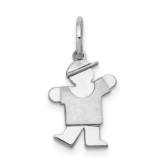 14k White Gold Mini Boy Kiss Charm XK848