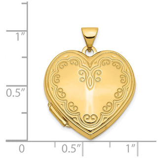 14K Yellow Gold Heart Locket Pendant