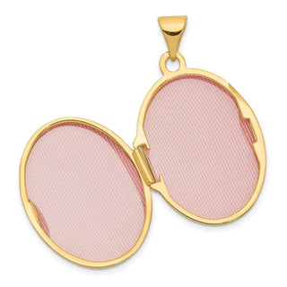 14K Yellow Gold w/ Rhodium-plating 21mm Oval Guardian Angel Locket Pendant