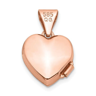 14k Rose Gold Polished 10mm Heart-Shaped Scrolled Locket Pendant
