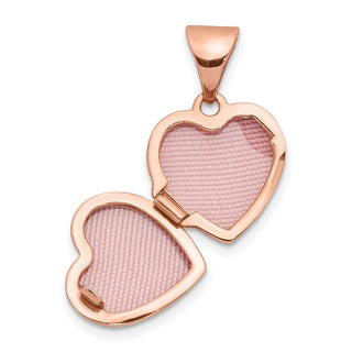 14k Rose Gold Polished 10mm Heart-Shaped Scrolled Locket Pendant