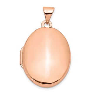 14k Rose Gold Polished 21mm Oval Locket Pendant