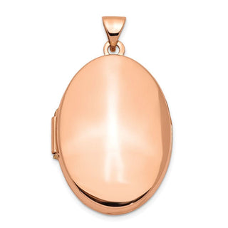 14k Rose Gold Polished 26mm Domed Oval Locket Pendant