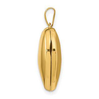 14K Yellow Gold 18mm Domed Plain Heart Locket Pendant