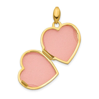 14K Yellow Gold Diamond 16mm Princess Locket Pendant