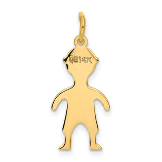 14k Yellow Gold .011 Depth Engravable Boy Charm XM100/11