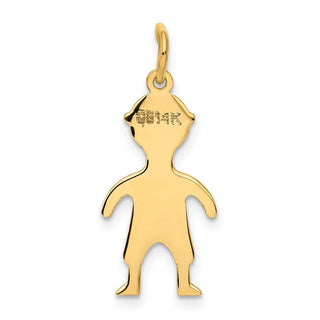 14k Yellow Gold .011 Depth Engravable Boy Charm XM100/11