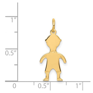 14k Yellow Gold .011 Depth Engravable Boy Charm XM100/11