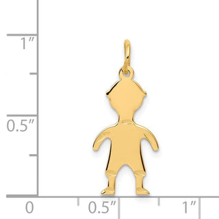 14k Yellow Gold .011 Depth Engravable Boy Charm XM100/11