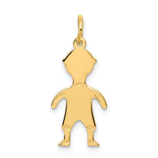 14k Yellow Gold .011 Depth Engravable Boy Charm XM100/11
