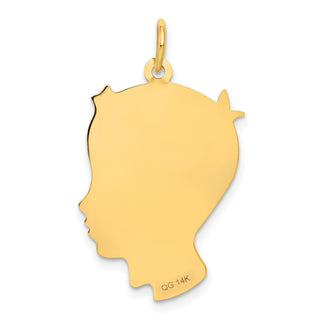 14k Yellow Gold .013 Depth Engravable Boy Head Charm XM101/13