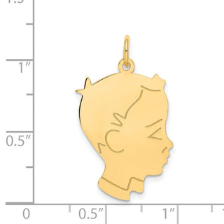 14k Yellow Gold .013 Depth Engravable Boy Head Charm XM101/13