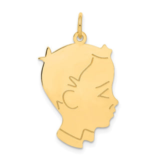 14k Yellow Gold .013 Depth Engravable Boy Head Charm XM101/13