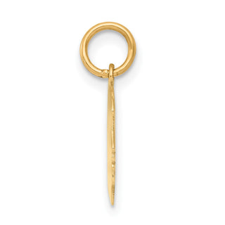 14k Yellow Gold Plain Small .035 Gauge Facing Right Engravable Girl Head Charm