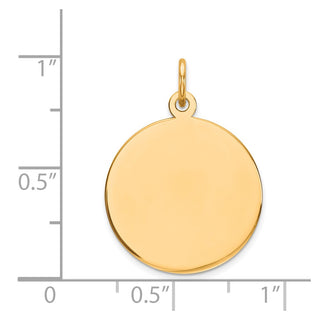 24mm x 18mm 14k Yellow Gold Plain .011 Gauge Circular Engravable Disc Charm