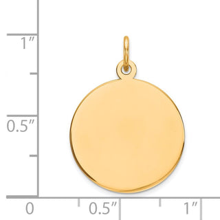 24mm x 18mm 14k Yellow Gold Plain .011 Gauge Circular Engravable Disc Charm