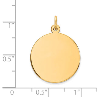 26mm x 19mm 14k Yellow Gold Plain .009 Gauge Circular Engravable Disc Charm