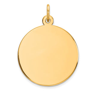26mm x 19mm 14k Yellow Gold Plain .035 Gauge Circular Engravable Disc Charm
