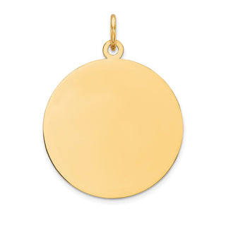 29mm x 23mm 14k Yellow Gold Plain .013 Gauge Circular Engravable Disc Charm