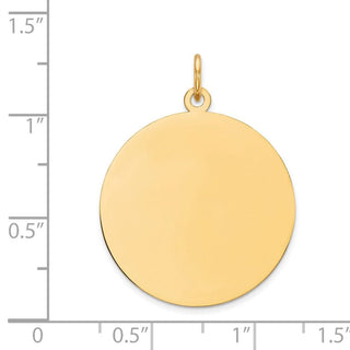 31mm x 24mm 14k Yellow Gold Plain .035 Gauge Circular Engravable Disc Charm