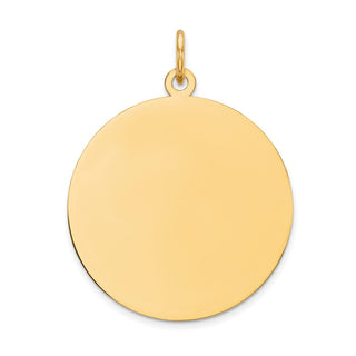 31mm x 24mm 14k Yellow Gold Plain .027 Gauge Circular Engravable Disc Charm