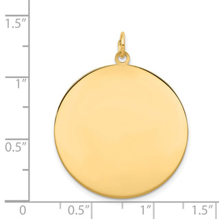 36mm x 28mm 14k Yellow Gold Plain .018 Gauge Circular Engravable Disc Charm