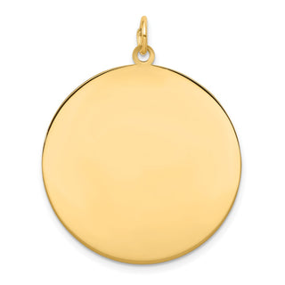 36mm x 28mm 14k Yellow Gold Plain .018 Gauge Circular Engravable Disc Charm