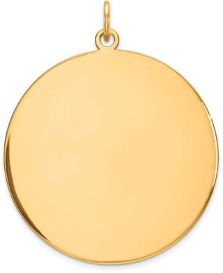 36mm x 28mm 14k Yellow Gold Plain .027 Gauge Circular Engravable Disc Charm