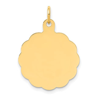 14k Yellow Gold .013 Gauge Engravable Scalloped Disc Charm XM165/13
