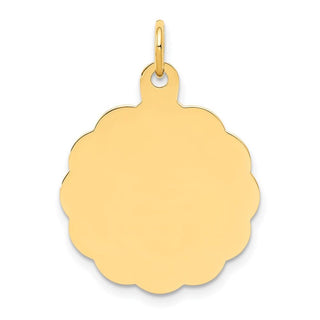 14k Yellow Gold .018 Gauge Engravable Scalloped Disc Charm XM165/18