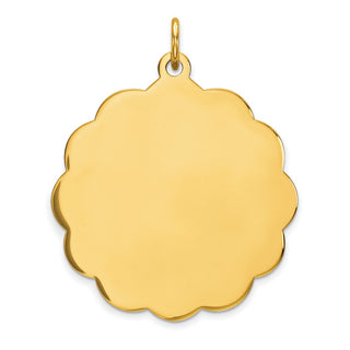 14k Yellow Gold .018 Gauge Engravable Scalloped Disc Charm XM167/18