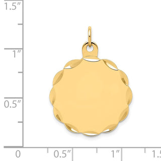 14k Yellow Gold .018 Gauge Engravable Scalloped Disc Charm XM169/18