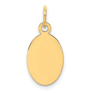 14k Yellow Gold Plain .011 Gauge Engravable Oval Disc Charm XM184/11