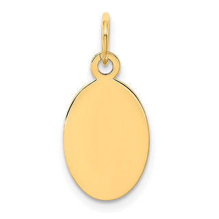 14k Yellow Gold Plain .011 Gauge Engravable Oval Disc Charm XM184/11