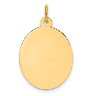 14k Yellow Gold Plain .011 Gauge Engravable Oval Disc Charm XM186/11