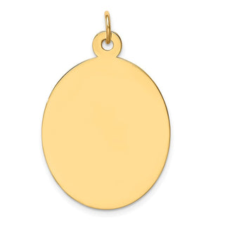 14k Yellow Gold Plain .011 Gauge Engravable Oval Disc Charm XM187/11