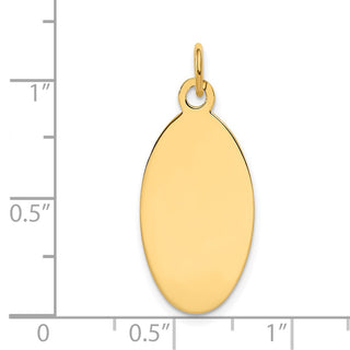 14k Yellow Gold Plain .018 Gauge Engravable Elliptical Disc Charm XM190/18