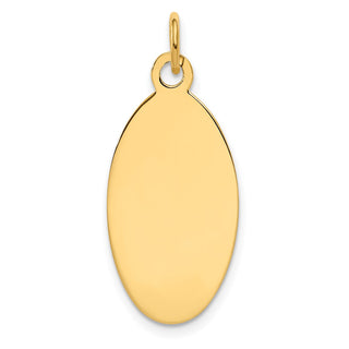 14k Yellow Gold Plain .018 Gauge Engravable Elliptical Disc Charm XM190/18