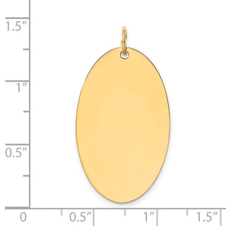 14k Yellow Gold Plain .018 Gauge Engravable Elliptical Disc Charm XM191/18