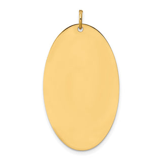 14k Yellow Gold Plain .011 Gauge Engravable Elliptical Disc Charm