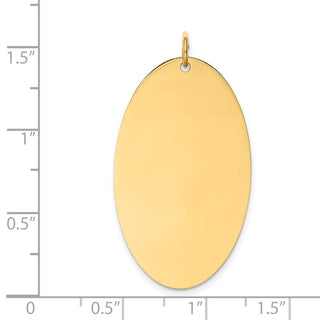 14k Yellow Gold Plain .011 Gauge Engravable Elliptical Disc Charm