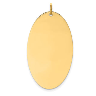 14k Yellow Gold Plain .011 Gauge Engravable Elliptical Disc Charm