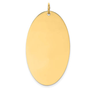 14k Yellow Gold Plain .011 Gauge Engravable Elliptical Disc Charm