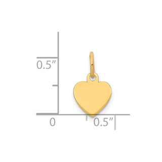 14k Yellow Gold Plain .011 Gauge Engravable Heart Disc Charm XM193/11