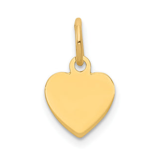 14k Yellow Gold Plain .009 Gauge Engravable Heart Disc Charm XM193/09