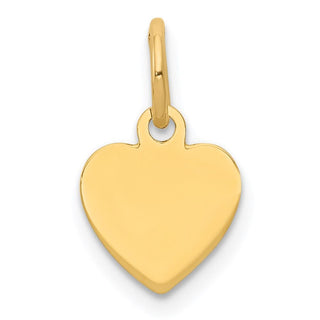 14k Yellow Gold Plain .011 Gauge Engravable Heart Disc Charm XM193/11