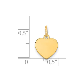 14k Yellow Gold Plain .011 Gauge Engravable Heart Disc Charm XM194/11