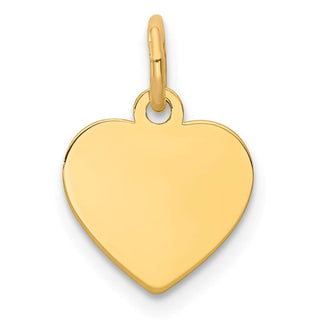 14k Yellow Gold Plain .011 Gauge Engravable Heart Disc Charm XM194/11