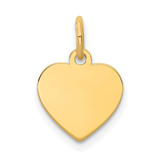 14k Yellow Gold Plain .011 Gauge Engravable Heart Disc Charm XM194/11